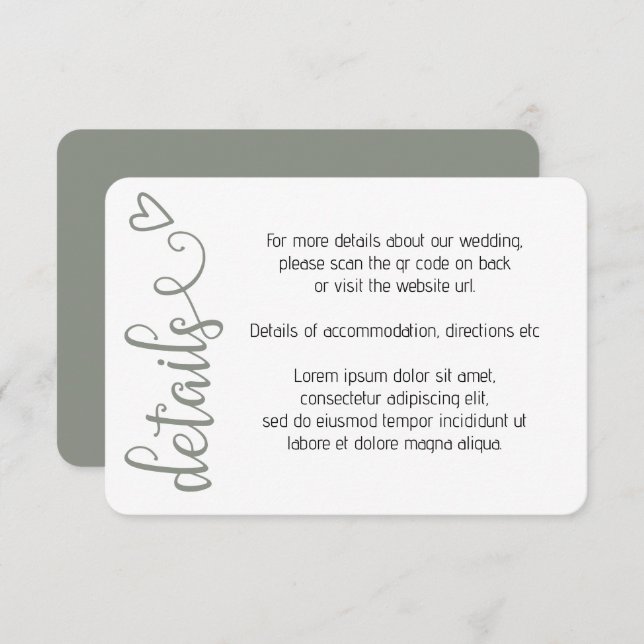 Ingenting Finare Just Kärlek enkel QR-kod Tilläggskort (Fram/baksida)