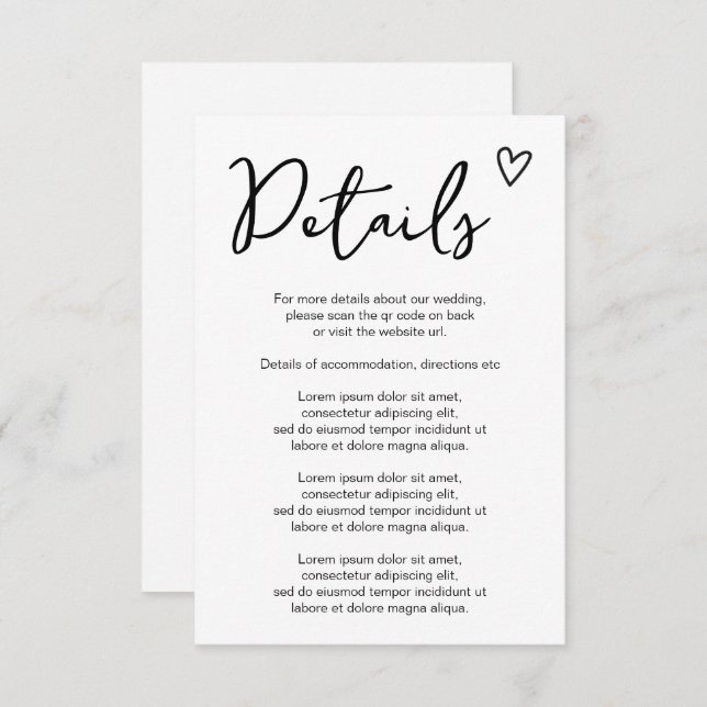 Ingenting Finare Just Kärlek enkel QR-kod Tilläggskort (Fram/baksida)