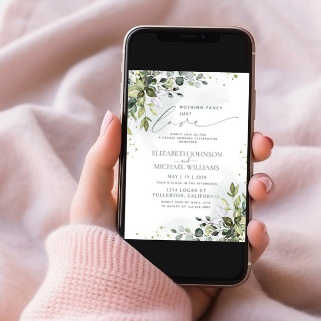 Ingenting Finare Just Kärlek Eucalyptus Grönt Bröl Inbjudningar (Skapare uppladdad)