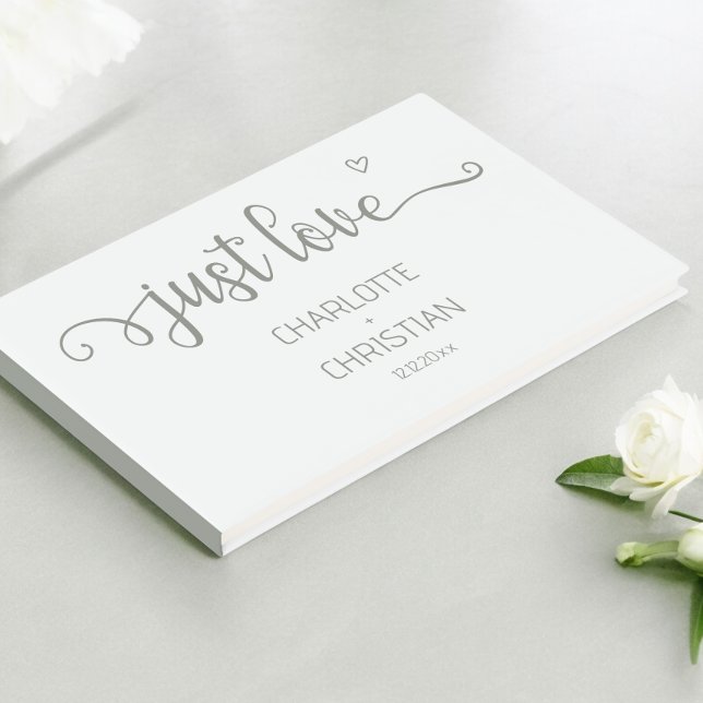 Ingenting Finare Just Kärlek Gästböcker (Nothing Fancy Just Love Guest Book from Ricaso. in sage green and white )