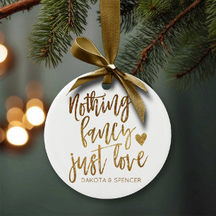 Ingenting Finare Just Kärlek   Guld Heart Micro Br Julgransprydnad Keramik