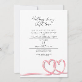 Ingenting Finare Just Kärlek Hearts Ribbon Bröllop Inbjudningar
