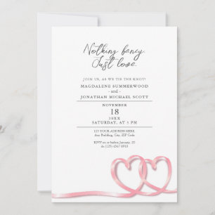 Ingenting Finare Just Kärlek Hearts Ribbon Bröllop Inbjudningar