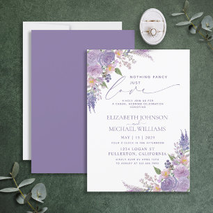 Ingenting Finare Just Kärlek Lilac Lavender Bröllo Inbjudningar