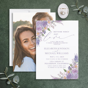 Ingenting Finare Just Kärlek Lilac Lavender Photo Inbjudningar