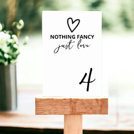 Ingenting Finare Just Kärlek minimalistiskt Bröllo Bordsnummer