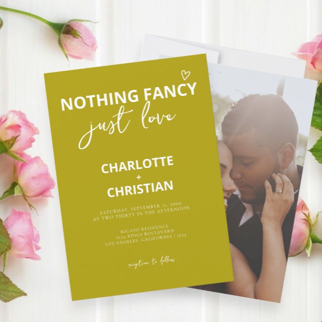 Ingenting Finare Just Kärlek minimalistiskt Bröllo Inbjudningar (Nothing Fancy Just Love Minimalist Wedding Invitations from Ricaso. Mix and match from collection)