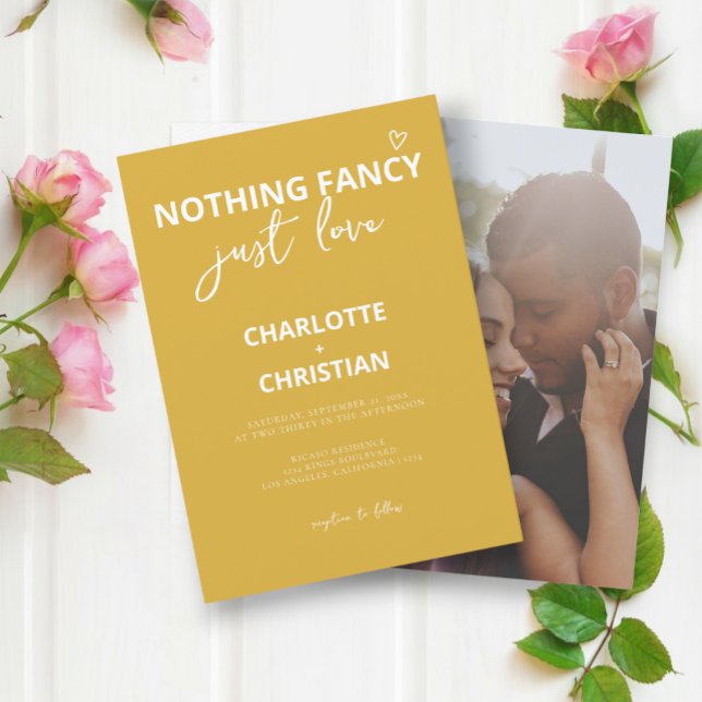 Ingenting Finare Just Kärlek minimalistiskt Bröllo Inbjudningar (Nothing Fancy Just Love Minimalist Wedding Invitations from Ricaso. Mix & Match wedding collection)