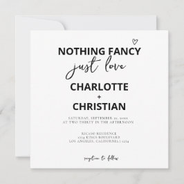 Ingenting Finare Just Kärlek minimalistiskt Bröllo Inbjudningar