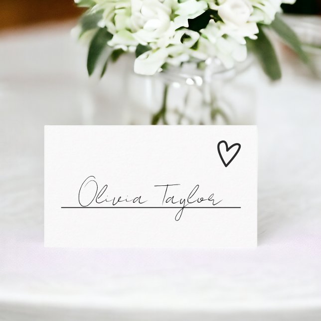 Ingenting Finare Just Kärlek minimalistiskt Bröllo Placeringskort (Nothing Fancy Just Love Minimalist Wedding Place Cards from Ricaso. Easy for you to handwrite names)