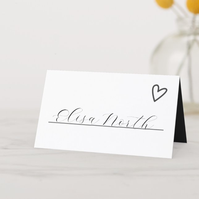 Ingenting Finare Just Kärlek minimalistiskt Bröllo Placeringskort (Nothing Fancy Just Love Minimalist Wedding Place Card. Add your own handwritten names to the cards)