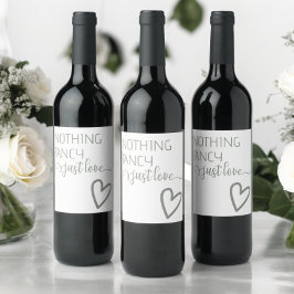 Ingenting Finare Just Kärlek minimalistiskt Bröllo Vinflaska Etikett