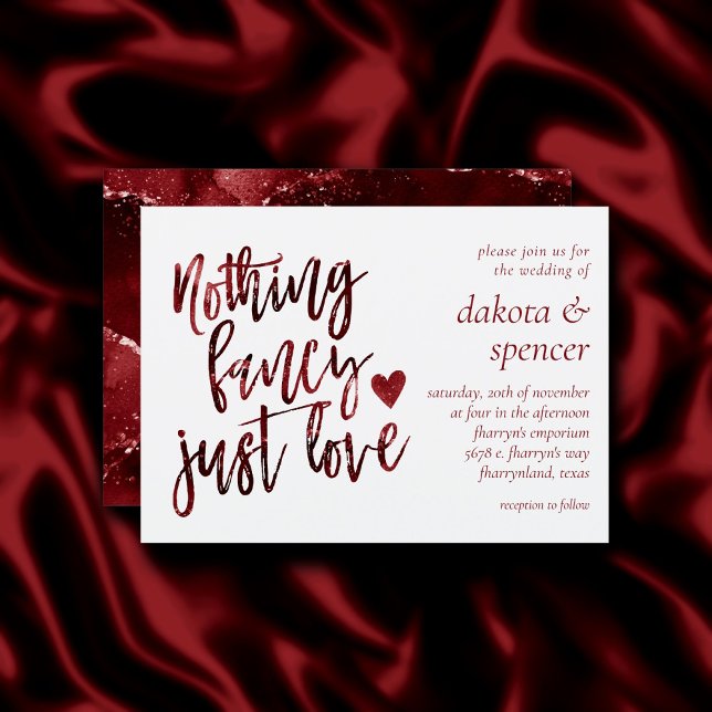 Ingenting Finare Just Kärlek | Mörk Crimson Red Br Inbjudningar (Skapare uppladdad)