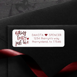 Ingenting Finare Just Kärlek Mörk Crimson Red Br Returadress Etikett