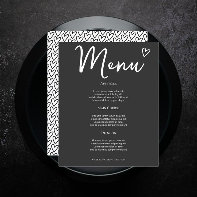 Ingenting Finare Just Kärlek Personlig Bröllop Men (Nothing Fancy Just Love Personalized Wedding Menus from Ricaso. Easy add your own custom menu)