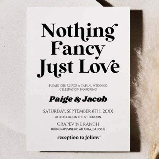 Ingenting Finare Just Kärlek Retro Avslappnad Bröl Inbjudningar (Skapare uppladdad)