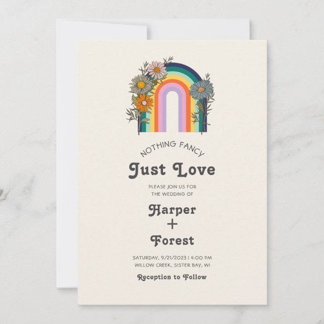 Ingenting Finare Just Kärlek Retro Bröllop Inbjudningar (Framsida)