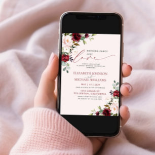 Ingenting Finare Just Kärlek Rosa Burgundy Inbjudningar