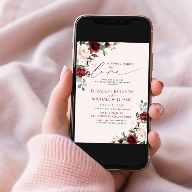 Ingenting Finare Just Kärlek  Rosa Burgundy Inbjudningar (Skapare uppladdad)