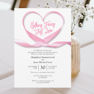 Ingenting Finare Just Kärlek Rosa Heart Ribbon Brö Inbjudningar