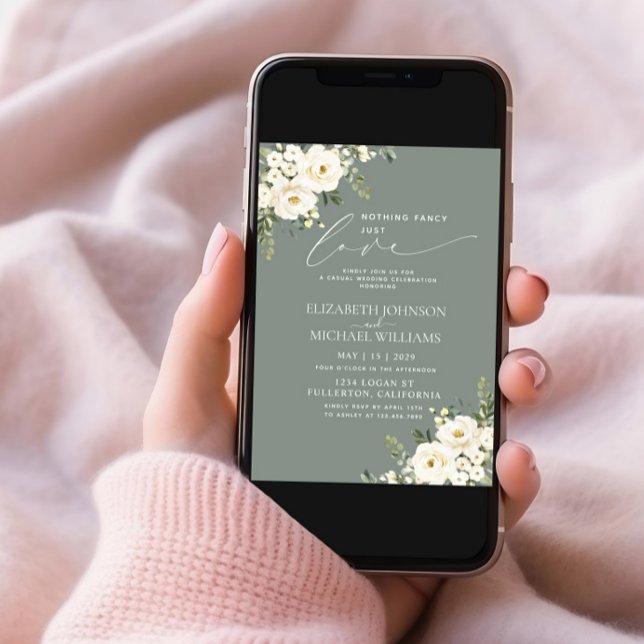 Ingenting Finare Just Kärlek Sage Grönt Blommigt B Inbjudningar (Skapare uppladdad)