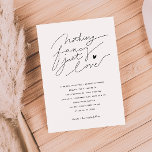 Ingenting Finare Just Kärlek Skripttypning Bröllop Inbjudningar<br><div class="desc">Modern typ av bröllopsinbjudan till typografi med ett handskript med texten "ingenting finare just kärlek" i svart på vit bakgrund. Enkel och minimalistisk utformning.</div>
