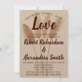 Ingenting Finare precis Kärlek Elopement Pampas Gr Inbjudningar