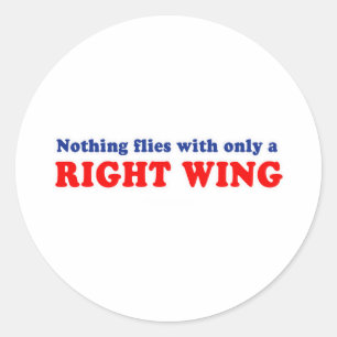 Ingenting flyger med endast en right wing runt klistermärke