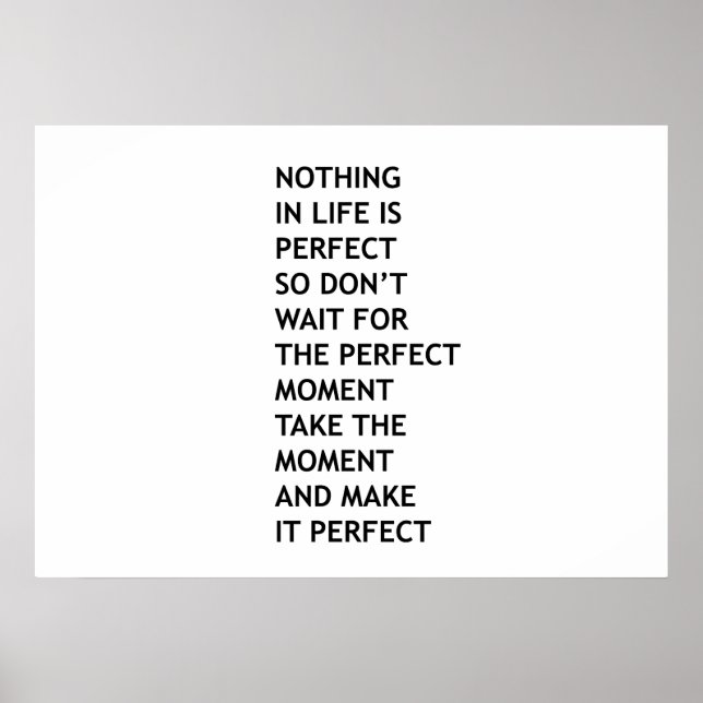 Ingenting i livet är perfekt poster (Framsidan)