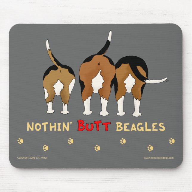 Ingenting knuffar Beagles Mousepad Musmatta (Framsidan)