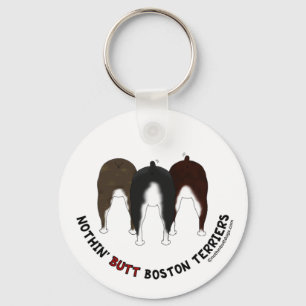Ingenting knuffar Boston Terriers Nyckelring
