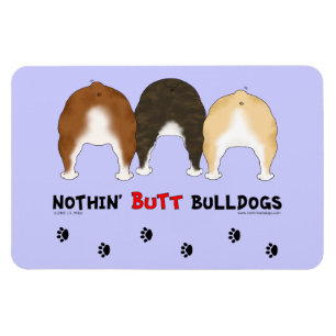 Ingenting knuffar bulldoggar magnet
