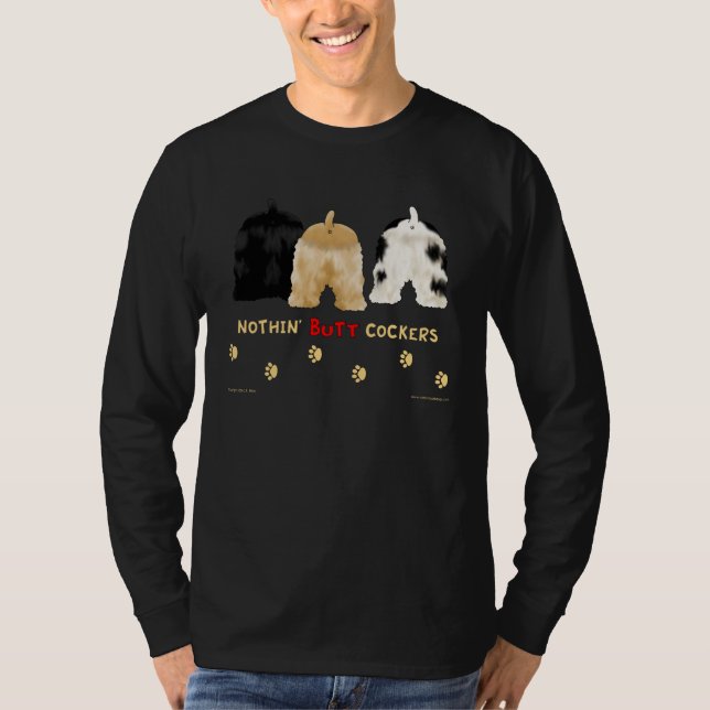 Ingenting knuffar cockerspanielmörkT-tröja T-shirt (Framsida)