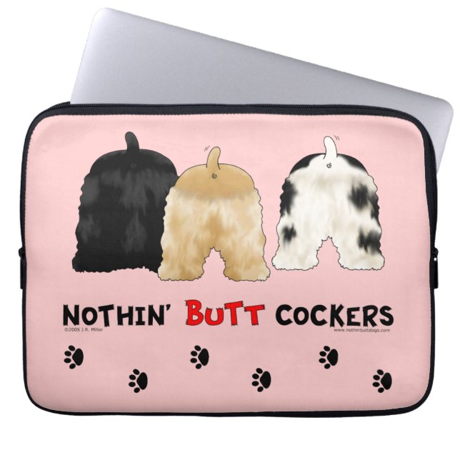 Ingenting knuffar cockerspaniels laptop sleeve (Framsidan)