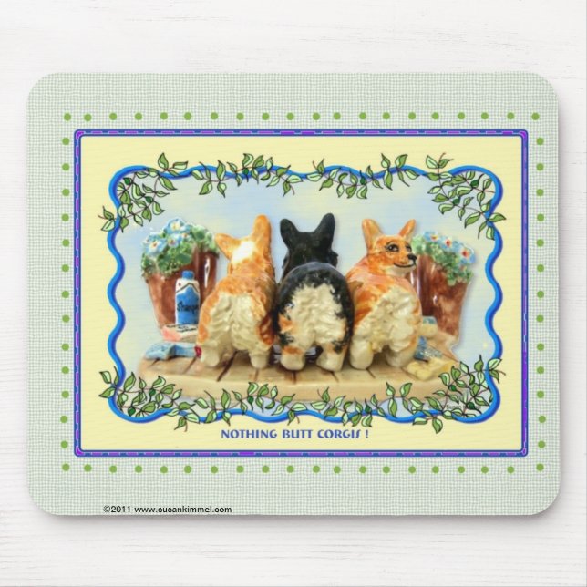 Ingenting knuffar Corgis Mousepad Musmatta (Framsidan)