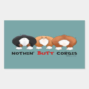 Ingenting knuffar Corgis Rektangulärt Klistermärke