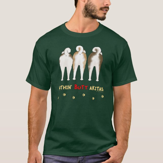 Ingenting knuffar den Akitas mörkT-tröja Tee Shirt (Framsida)
