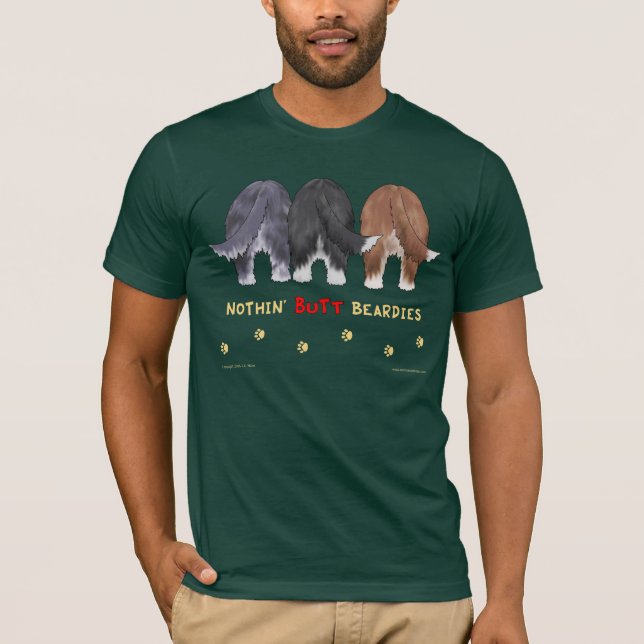 Ingenting knuffar den Beardies mörkT-tröja Tee Shirt (Framsida)