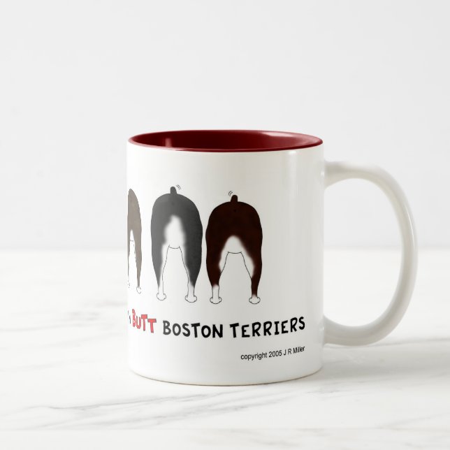 Ingenting knuffar den Boston Terriersmuggen Två-Tonad Mugg (Höger)