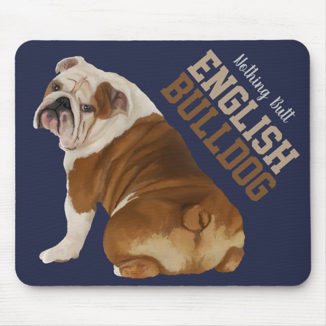 Ingenting knuffar den engelska bulldoggen Mousepad Musmatta (Framsidan)