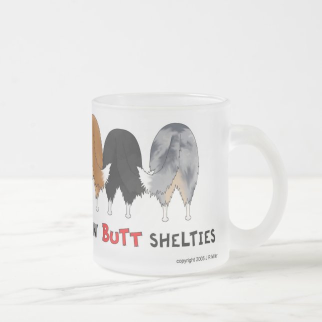 Ingenting knuffar den Shelties muggen Frostad Glasmugg (Höger)