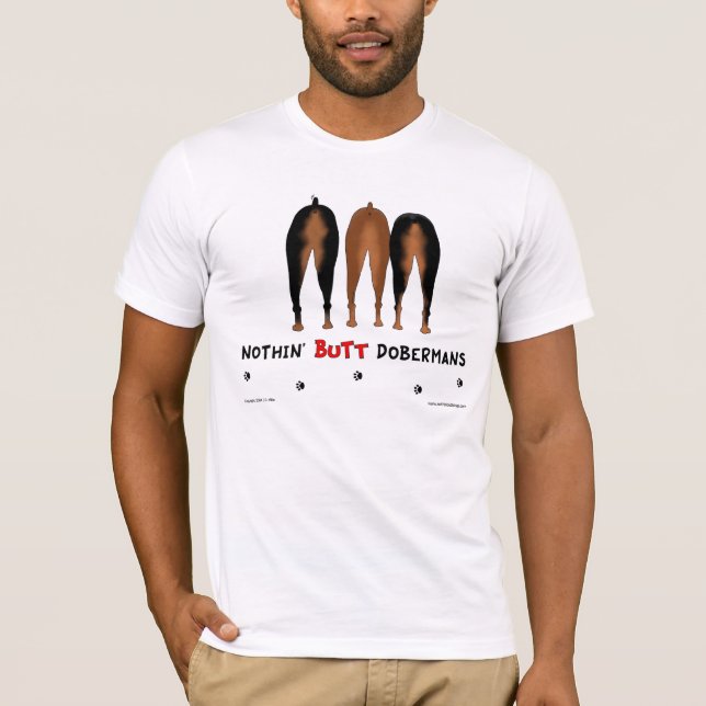 Ingenting knuffar DobermansT-tröja T Shirt (Framsida)