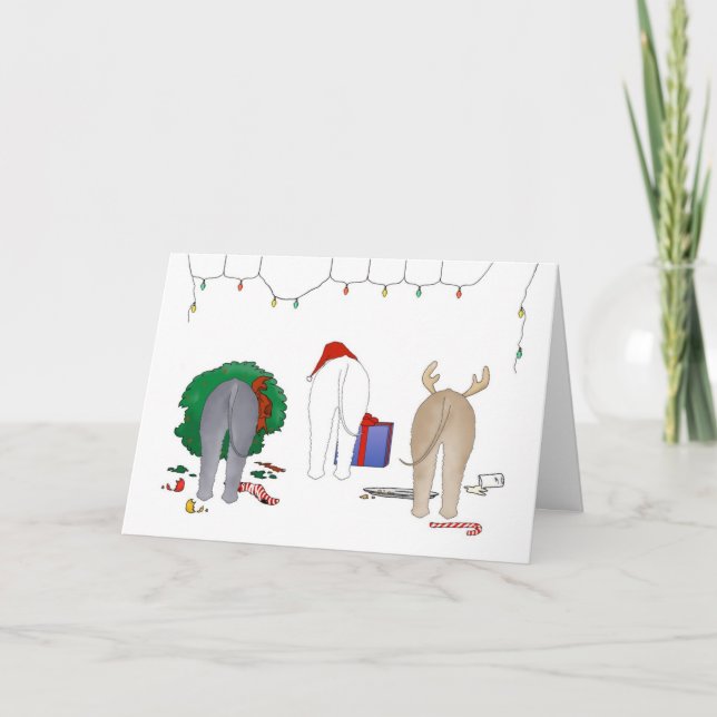 Ingenting knuffar en Bedlington jul Helgkort (Framsida)