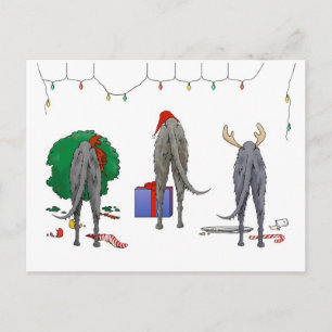 Ingenting knuffar en Deerhound jul Helg Vykort