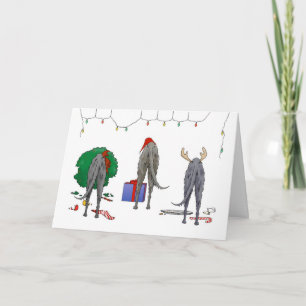 Ingenting knuffar en Deerhound jul Helgkort