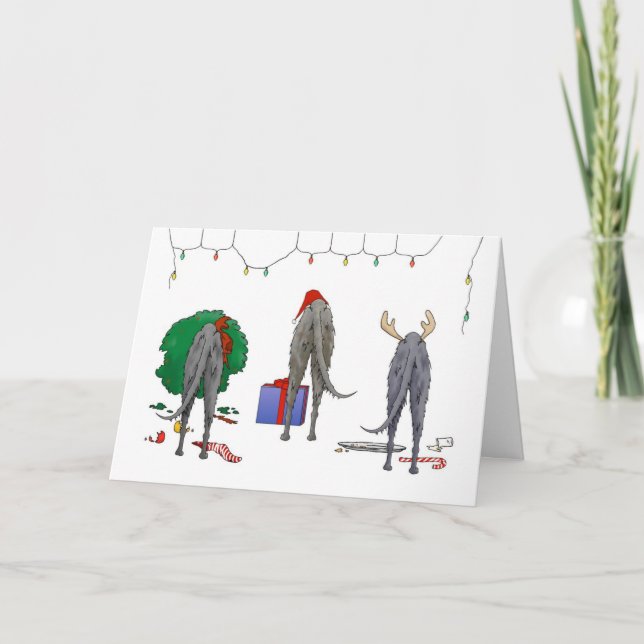 Ingenting knuffar en Deerhound jul Helgkort (Framsida)