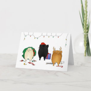 Ingenting knuffar en Pomeranian jul Helgkort