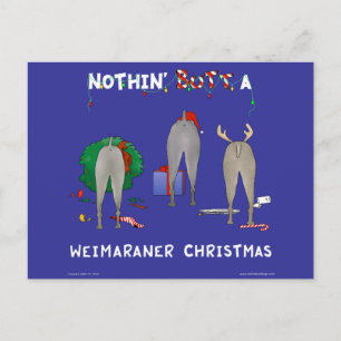 Ingenting knuffar en Weimaraner jul Helg Vykort
