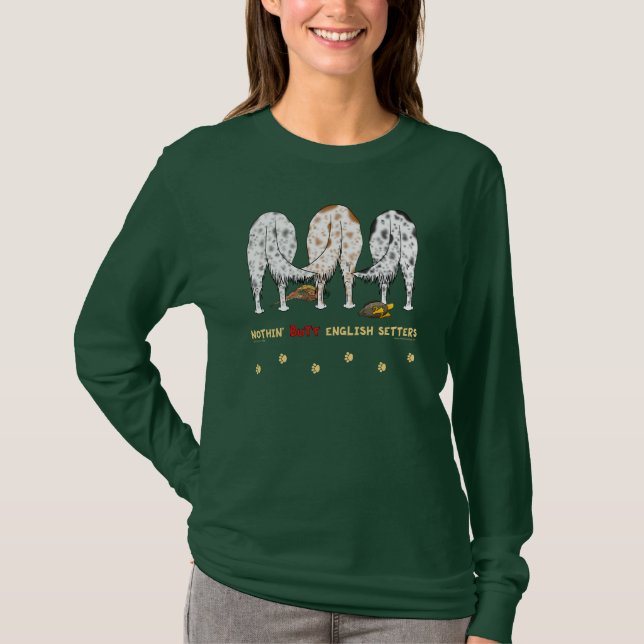 Ingenting knuffar engelska Setters Tee Shirt (Framsida)