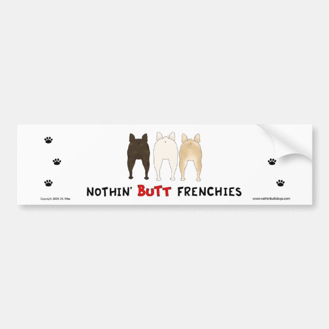 Ingenting knuffar Frenchiesbildekalet Bildekal (Framsidan)